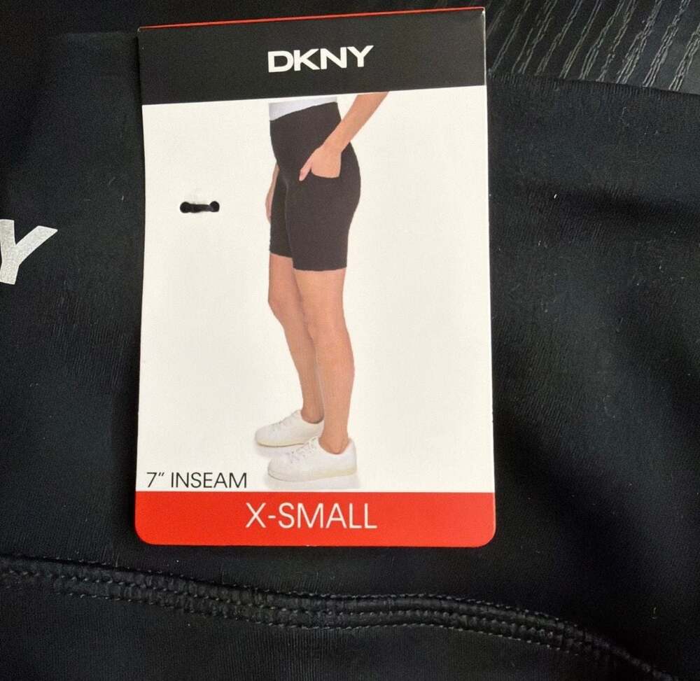 DKNY Women's High Waist Bike Shorts, Black, Size X-Small